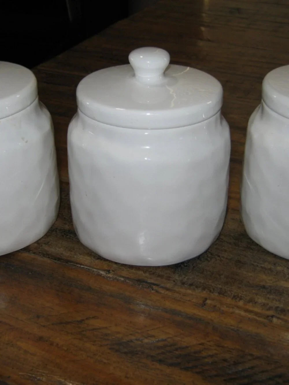 3 Barnyard Design Ceramic Bathroom Canisters - White